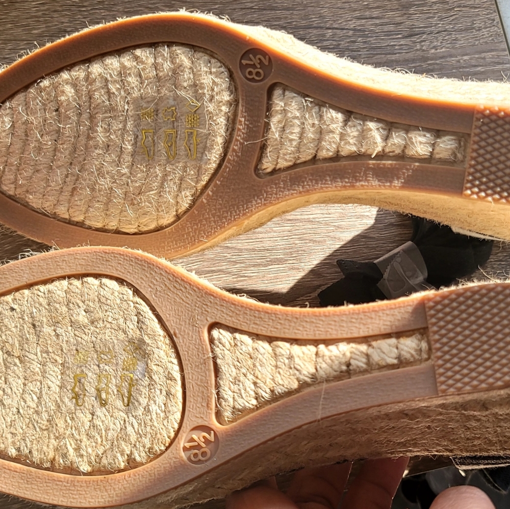 J.crew Striped Espadrilles Wedge Sandals.